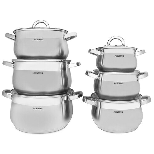 Набор кастрюль ALBERG AL-2004, 12 предметов