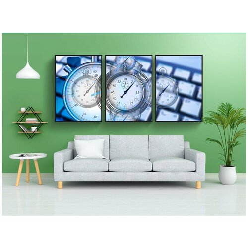 фото Набор модулных постеров для интерьера "время, управление временем, секундомер" 60x90 см. в тубусе, без рамки lotsprints