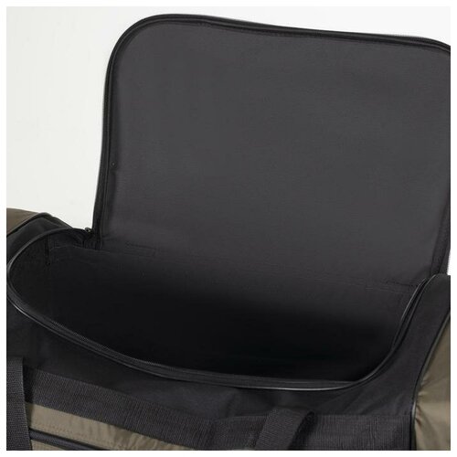 фото Сумка дорожная, отдел на молнии, 3 наружных кармана, цвет хаки/чёрный rusexpress