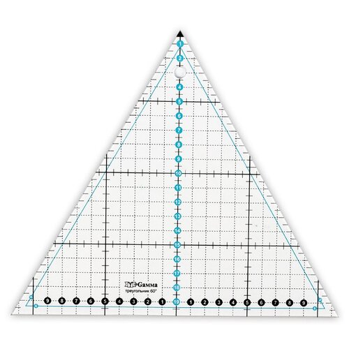 Gamma QRL-09 Линейка для пэчворка 20 x 23 см треугольник 60°, пластик 68499627534