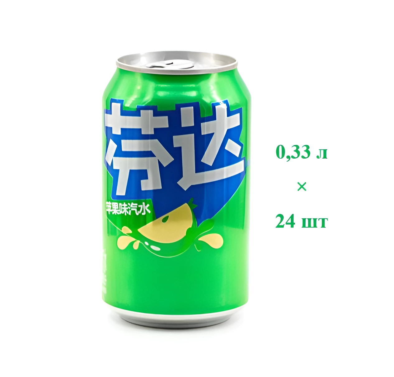 Напиток безалкогольный Fanta Яблоко 330 мл ж/б Упаковка 24 шт