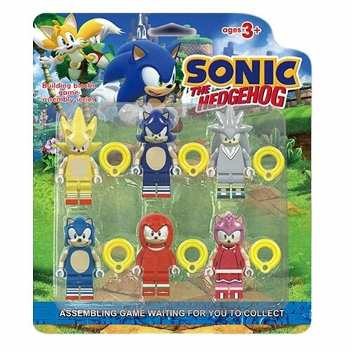 SL89302 Конструктор minifigures Sonic The Hedgehog, минифигурки Соник 6 шт.