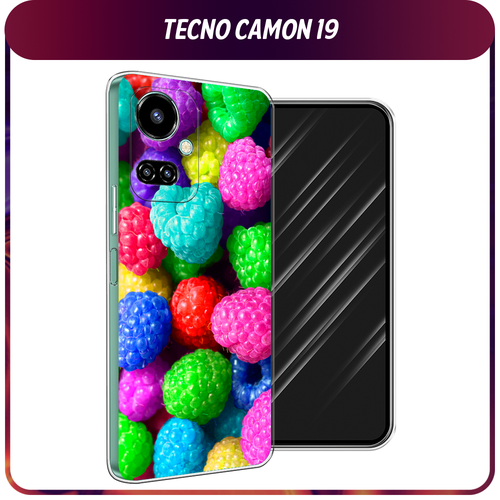 Силиконовый чехол на Tecno Camon 19/19 Pro 4G / Текно Камон 19/19 Про 4G Леденцовая малина силиконовый чехол на tecno camon 19 19 pro 4g текно камон 19 19 про 4g собачка в шапке лягушки