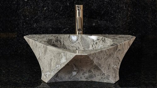 Серая раковина для ванной Sheerdecor Prisma 016019111 из натурального камня мрамора
