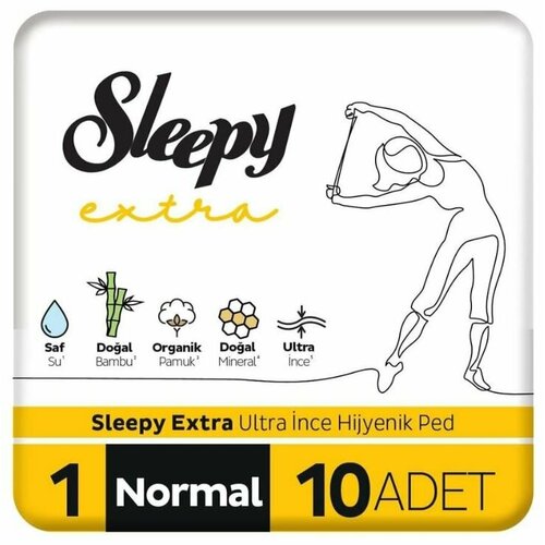 Sleepy Natural Прокладки гигиенические Slim Extra Normal, cупертонкие, с хлопком и бамбуковыми волокнами, гипоаллергенные, 10 шт/уп