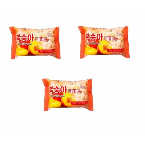 ALEUMI Мыло туалетное Peach, Персик, 150 г, 3 шт