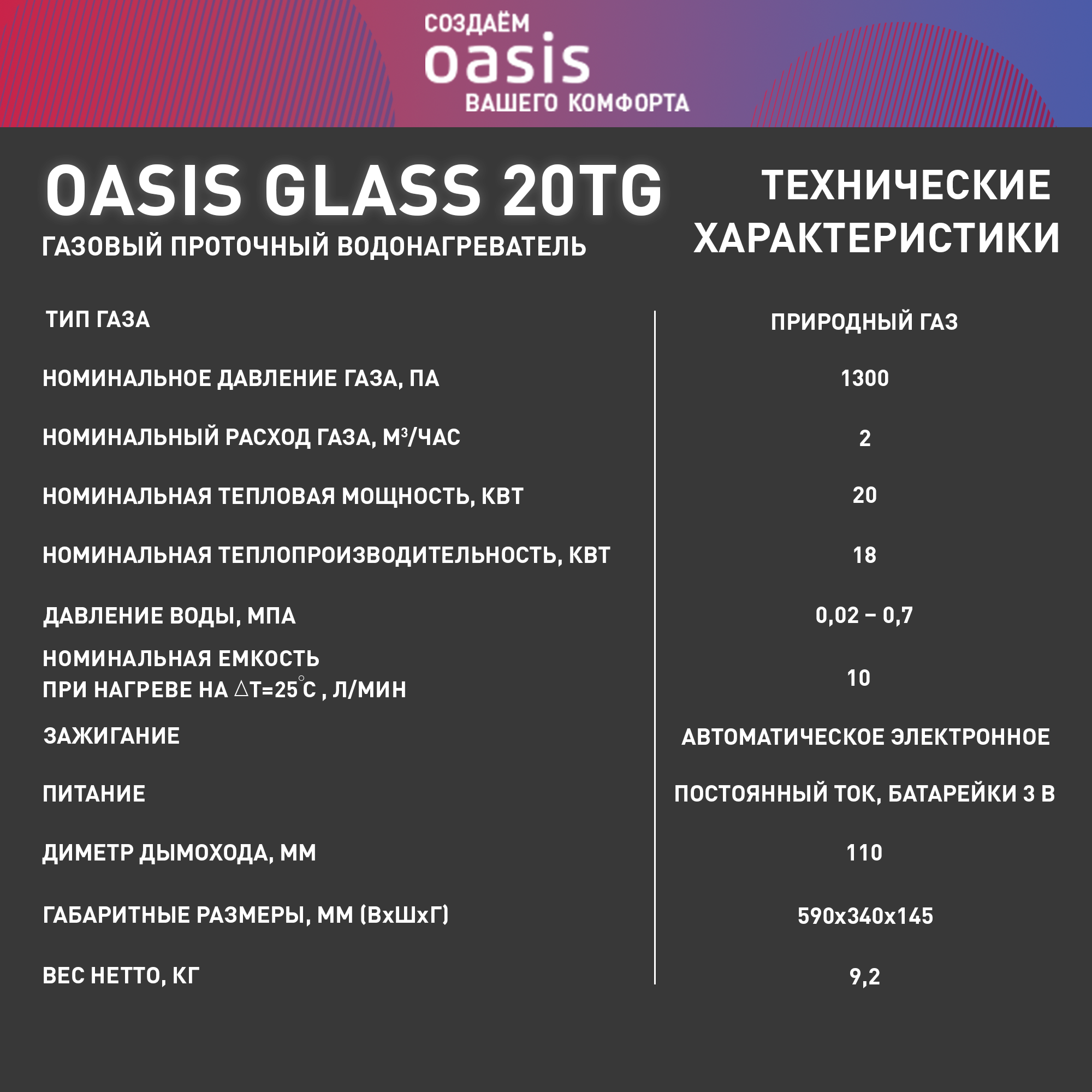 Газовый водонагреватель Oasis - фото №8