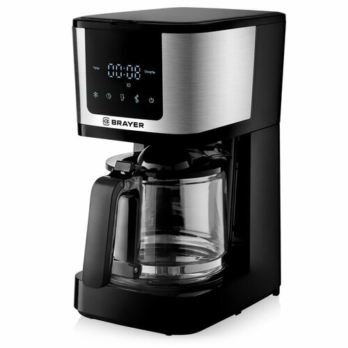 Кофеварка BRAYER 1125BR капельная 900 Вт 125 л чёрно-серебристая 745000₽