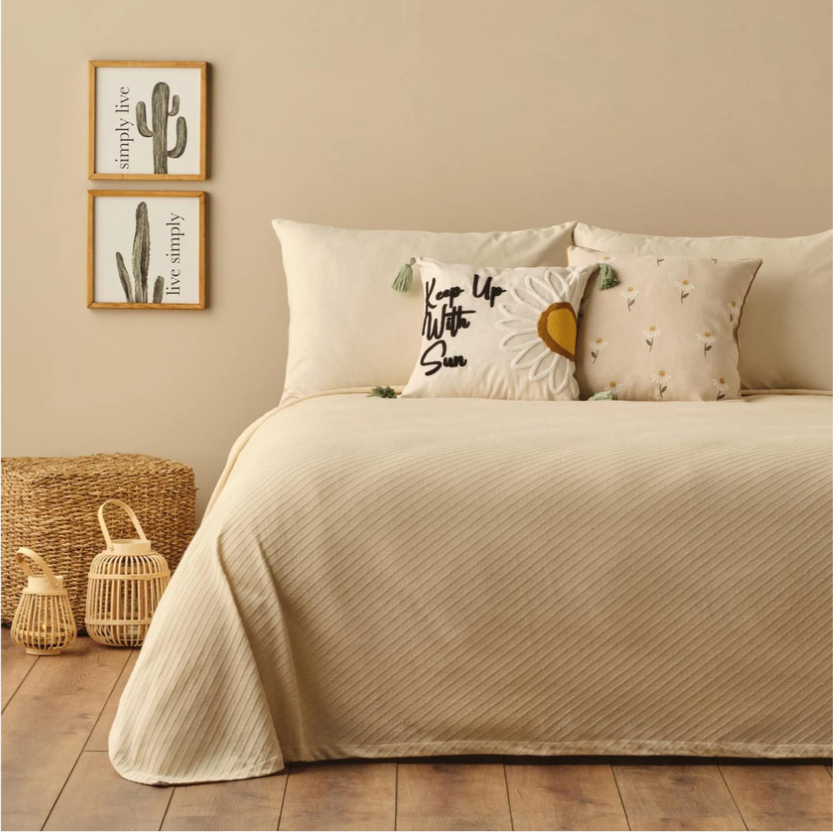 Плед для дивана Bella Maison, покрывало на кровать, двухсторонний плед Leaf, 200x220, хлопок, Турция