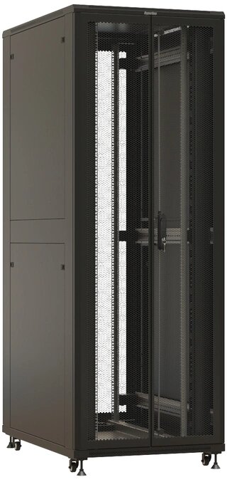 Шкаф коммутационный Hyperline (TTBR-4781-DD-RAL9004) напольный 47U 800x1000мм пер. дв. перфор. задн. дв. перфор