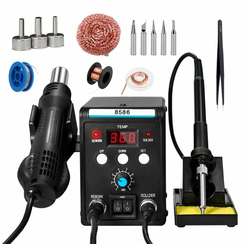 Паяльная станция с феном и паяльником 8586 700 Вт 440000₽