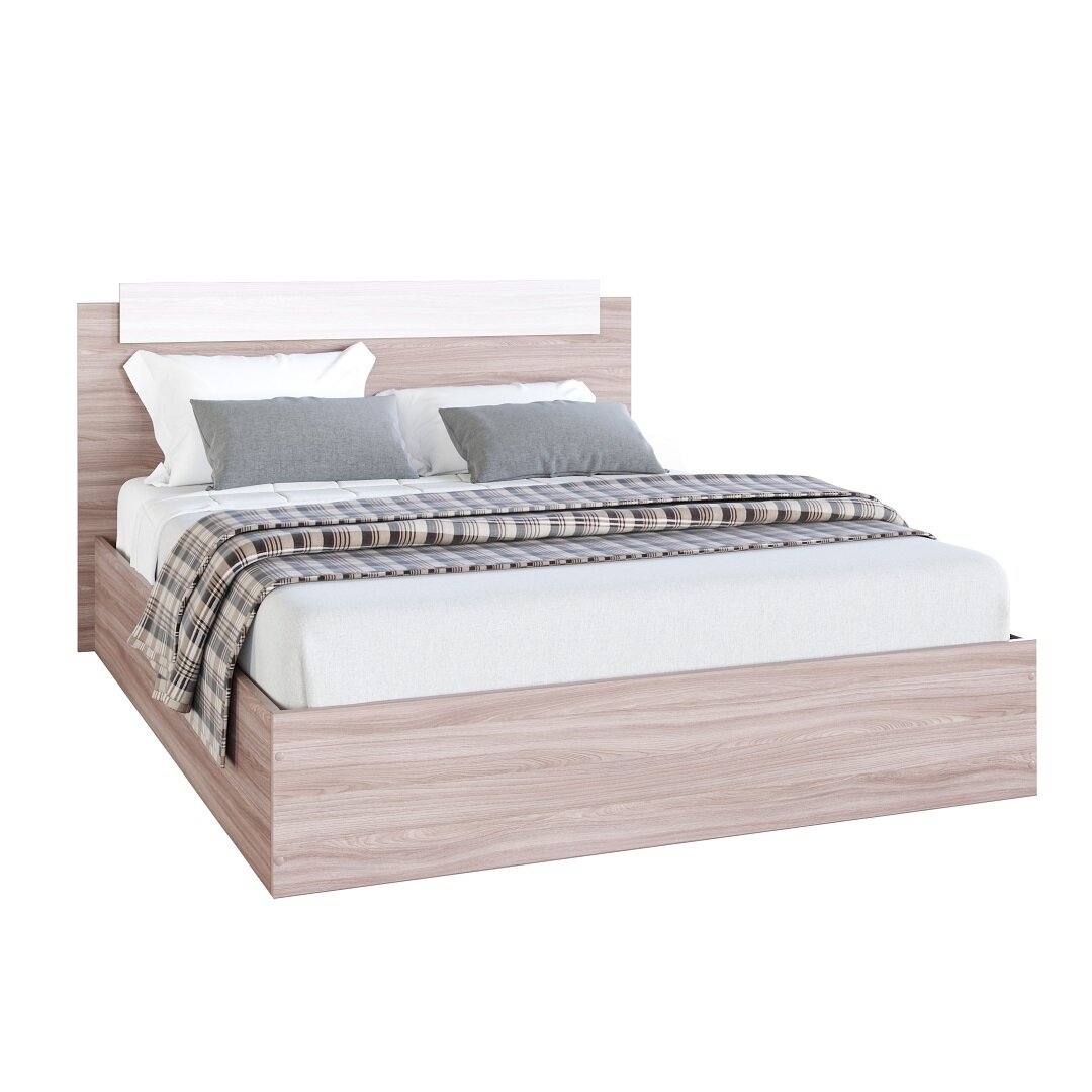 фото Кровать Эко сп. м. 120х200 см, Ясень шимо темный/светлый (настил в комплекте)