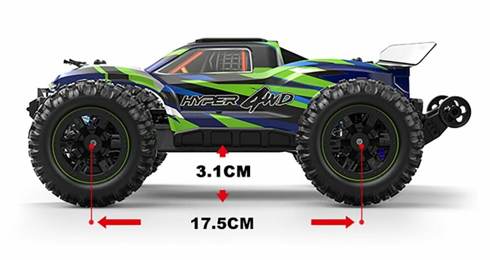 Радиоуправляемый джип MJX Hyper Go 4WD LED 1:16 2.4G - MJX-16108-GREEN