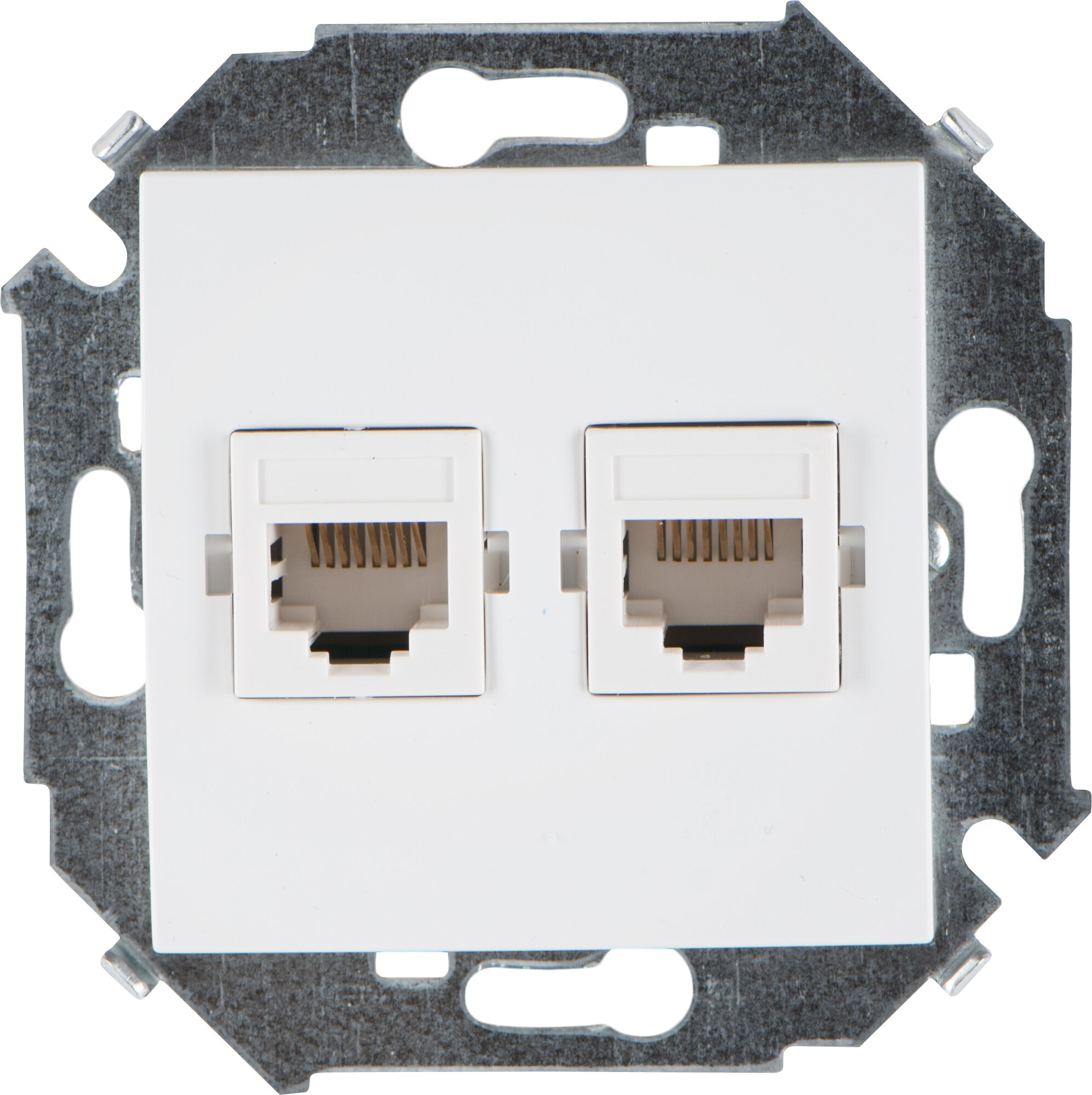 Двойная компьютерная розетка Simon 15 RJ-45 (белая)