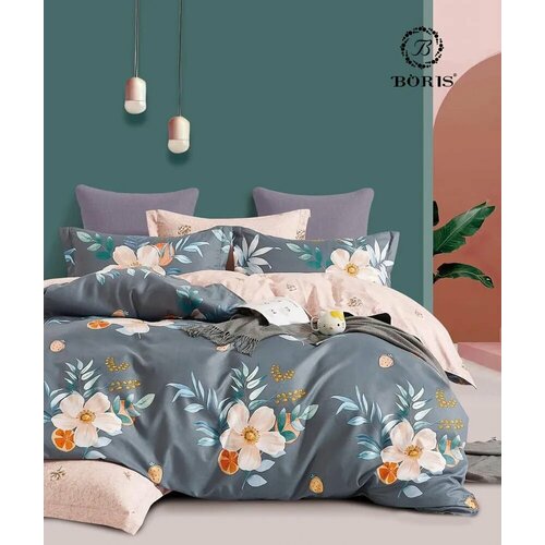 Постельное белье Boris 1.5 спальный Сатин, Хлопок, Розовый/Одуванчики