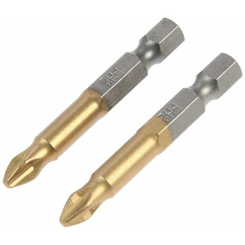 Биты , намагниченные, сталь S2, 58-60 HRC, TiN, PH2 х 50 мм, 2 шт.