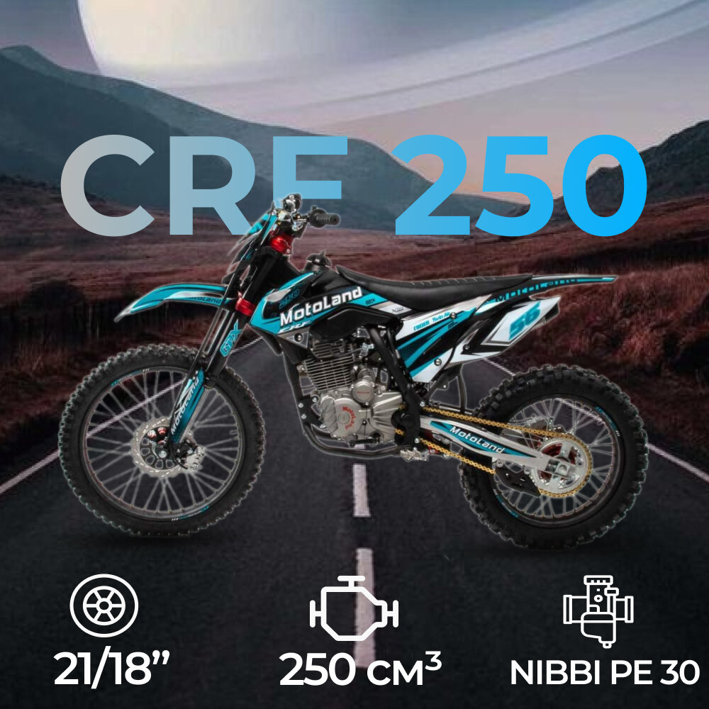 Мотоцикл Кросс Motoland CRF 250 (172FMM) синий