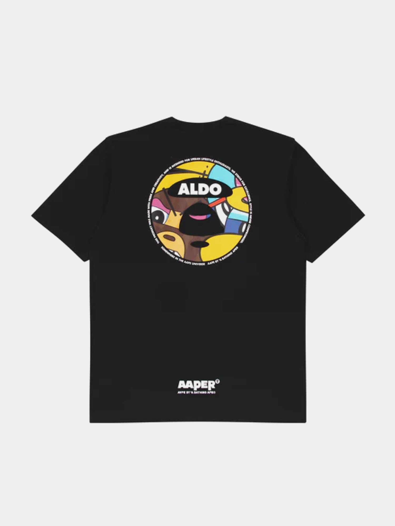 Футболка AAPE BY A BATHING APE Aape X Eric Inkala Aaper Aldo Graphic Tee, размер S, чёрный — фото 1