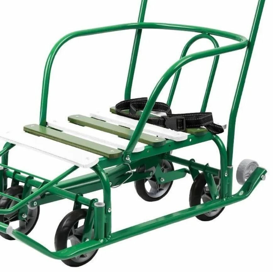 Санки "Тимка 5 Универсал" (зеленый каркас), с колесами, Nika — фото 1