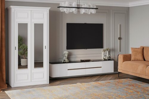 Изображение товара Шкаф-купе МебельЛэнд24 Классика - 13 МДФ 110x50x210 для одежды двухдверный с 2 зеркалами