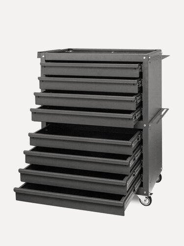 Изображение товара Тележка для инструмента с 8 ящиками на колесах, серая