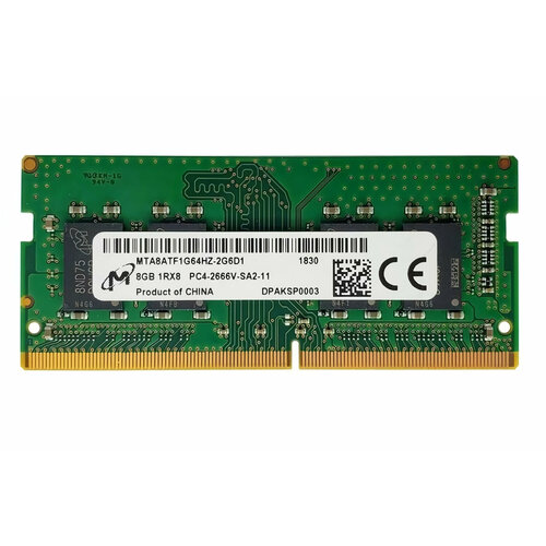 Память DDR4 SODIMM 8Gb 2666MHz Micron MTA8ATF1G64AZ-2G6A1 1296₽