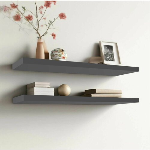 Парящие полки 548х123 (2 шт) серый графит