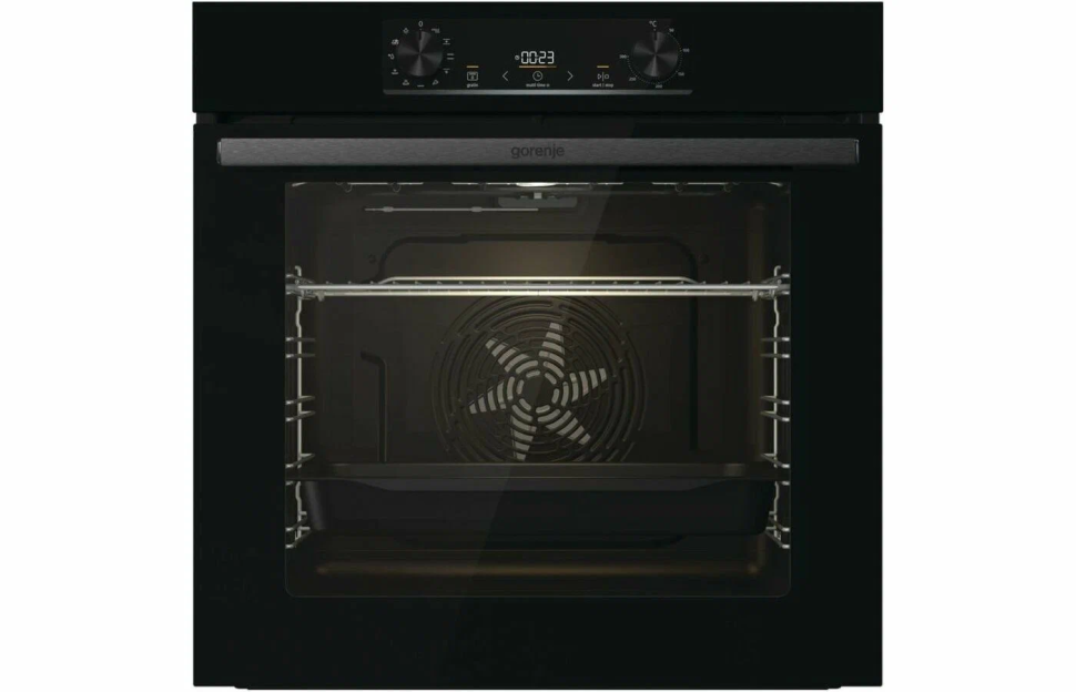 Духовой шкаф GORENJE BO6735E02BK 738376, чёрный, 11 режимов, очистка паром AquaClean, 77 л, поворотные переключатели