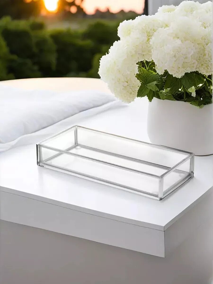 Органайзер Арт-Птица для мелочей, стекло, металл, с зеркальным дном — фото 1