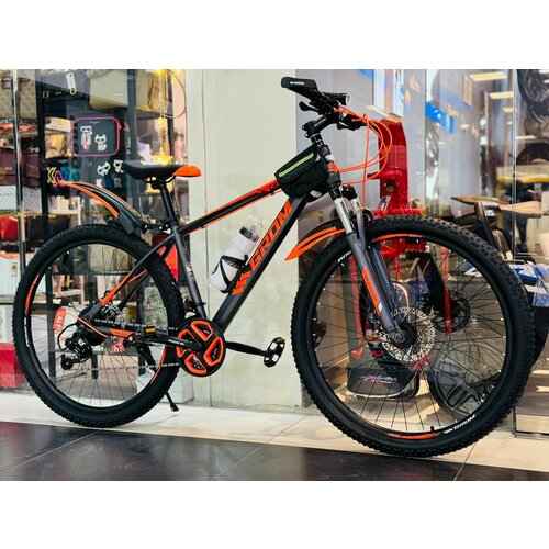 Горный велосипед GROM городской 275 дюймов взрослый мужской и женский для прогулки скоростной спортивный велик для подростков серый-оранжевый 26990₽