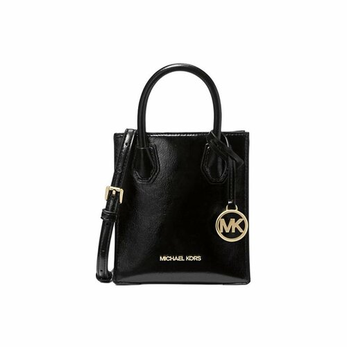 фото Сумка кросс-боди michael kors mercer, фактура лаковая, черный
