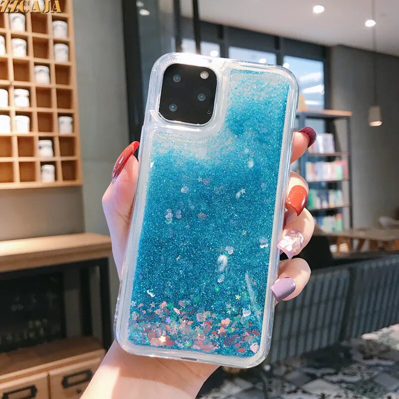 Чехол для Pura 70 Pro с синим блеском и блестками