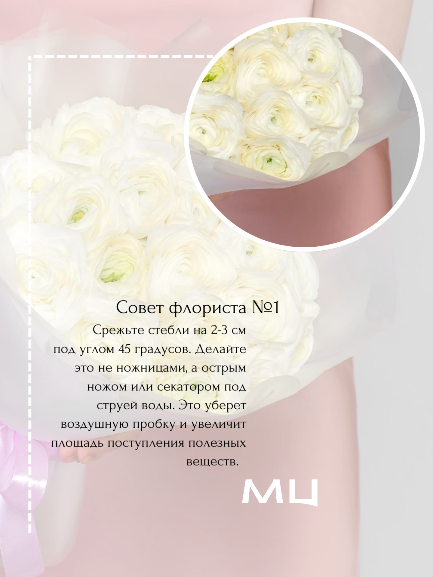 Дуо-букет Мегацвет24 "Хризантема кустовая "Ромашка" и Пшеница", розовый/бежевый, дизайнерская упаковка — фото 1