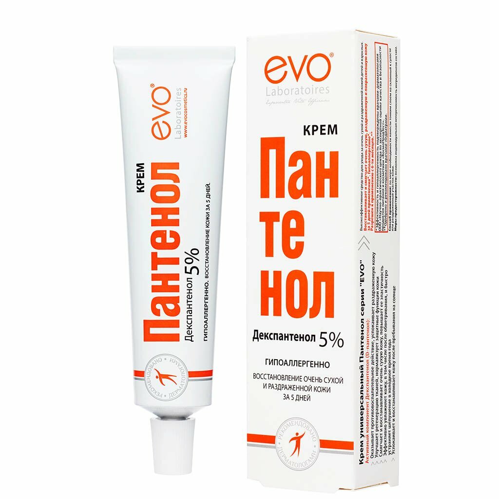 Крем для тела, Evo, Пантенол, 46 мл, универсальный, в футляре