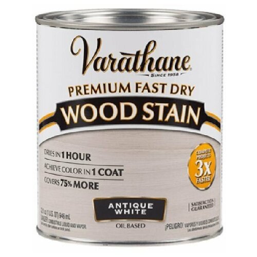 Масло тонирующее Varathane Fast Dry, Античный белый, 0.946 л морилка масло для дерева и мебели varathane wood stain быстросохнущее тонирующее масла пропитка для дерева золотой махагон 0 946 л