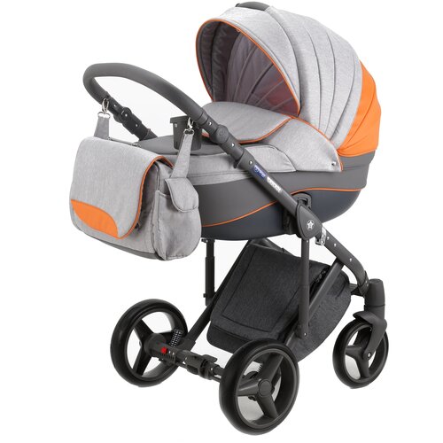 Коляска классическая 2 в 1 Be2Me Cascade серый с оранжевым