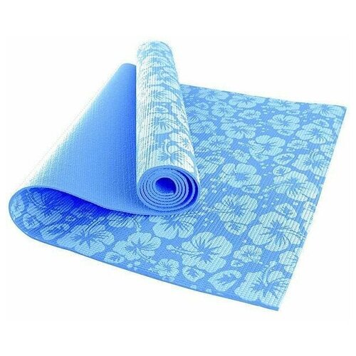 фото Универсальный коврик hkem113-04 голубой для йоги, пилатеса, фитнеса и шейпинга, размер 173х61х0.4 см, материал эко пвх, полупрофессиональный, для начинающих hawk