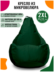 Кресло-мешок PUFON груша XXL велюр зеленый