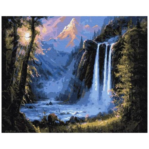 Картина по номерам Ночной водопад, 40x50 см картина по номерам лесной водопад 40x50 см