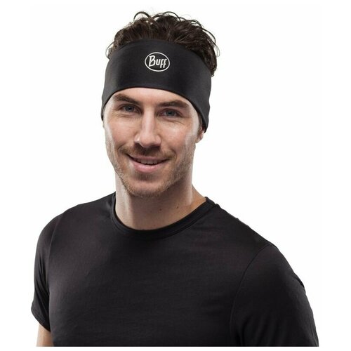 Повязка на голову спортивная Buff Headband CoolNet, Solid Black