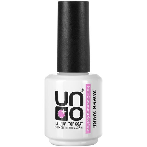 Топ для гель лака UNO Super Shine, без липкого слоя, 15 мл верхнее покрытие top coat super shine без липкого слоя uno 16 г