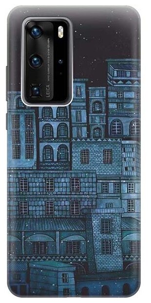 Чехол - накладка ArtColor для Huawei P40 Pro с принтом "Ночь над городом"