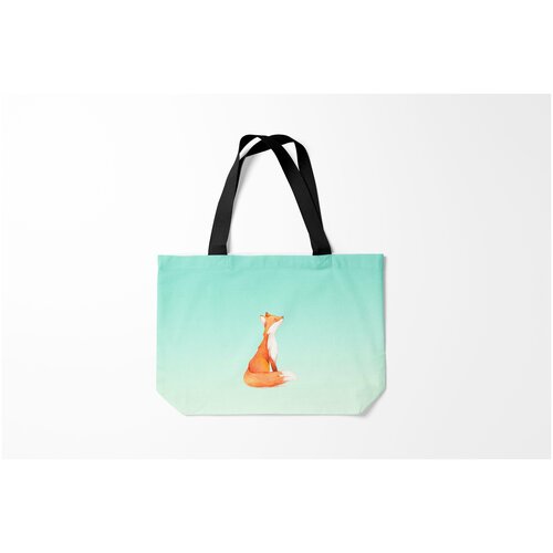 фото Сумка-шоппер / 46х35 см / звери / лисы нарисованный лисенок burnettie