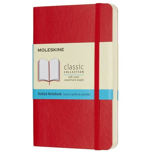 Блокнот Moleskine Classic Soft, 192стр, пунктир, мягкая обложка, красный [qp614f2]