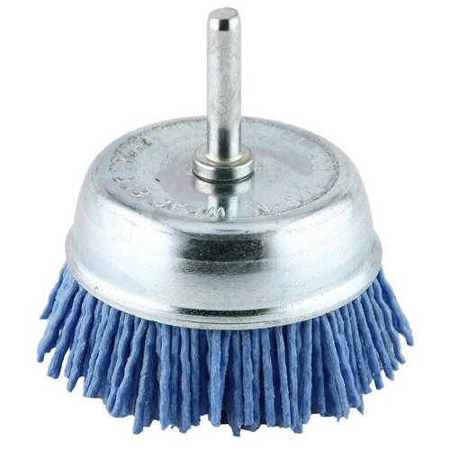 Щетка чашечная с хвостовиком из нейлона ф100х6 мм Z цирконий голубой