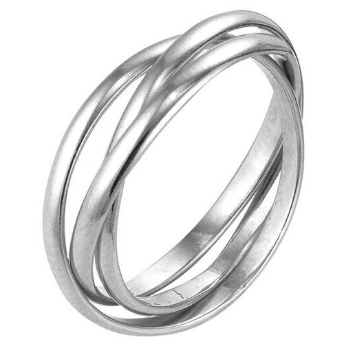 фото Кольцо "три нити", посеребрение, 16,5 размер красная пресня