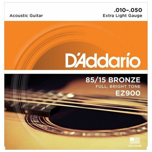 фото Струны для акустической гитары ez900 american bronze 85/15 extra light 10-50 d`addario