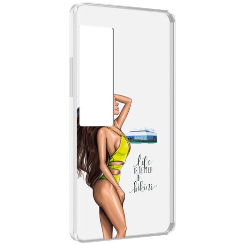 Чехол MyPads Девушка-в-купальнике для Meizu Pro 7 Plus задняя-панель-накладка-бампер