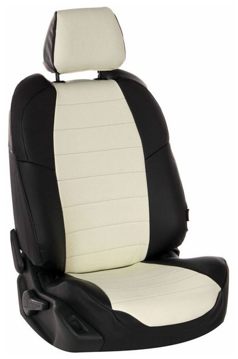 Чехлы на сиденья "АВТОПИЛОТ" из экокожи для Chevrolet Cobalt с 11г./Ravon R4 с 16г. Черный, Белый. she-ko-ko-chb-e
