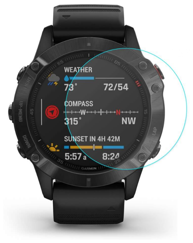 Защитное закаленное противоударное стекло MyPads для умных смарт-часов Garmin Fenix 6X с олеофобным покрытие